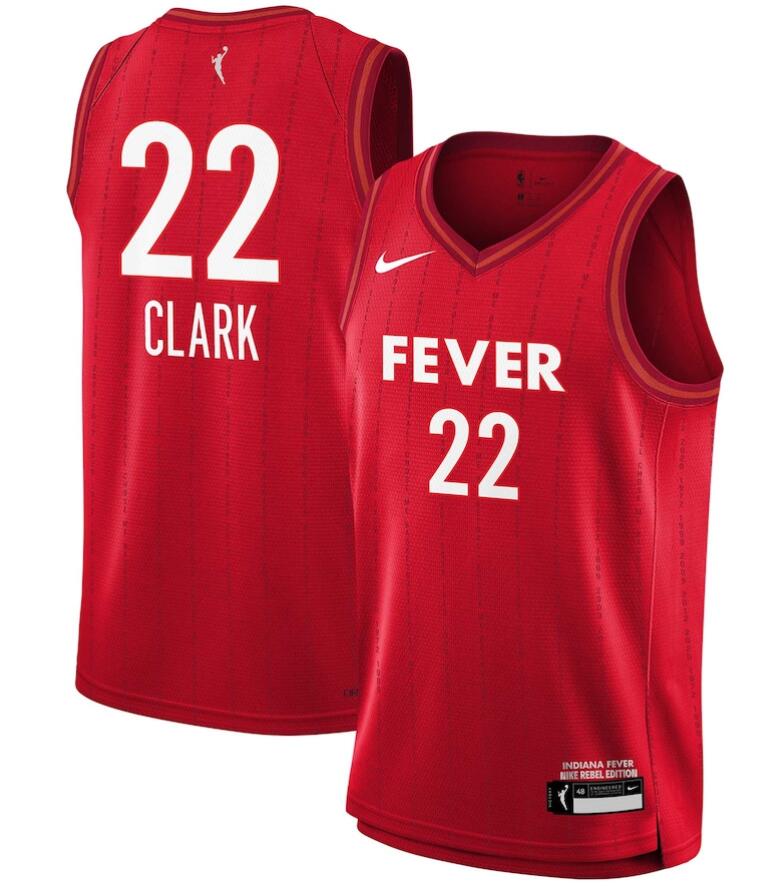 Men Indiana Fever #22 Caitlin Clark Nike  2024 WNBA Draft Rebel Edition Victory Red Jersey->more ncaa teams->NCAA Jersey